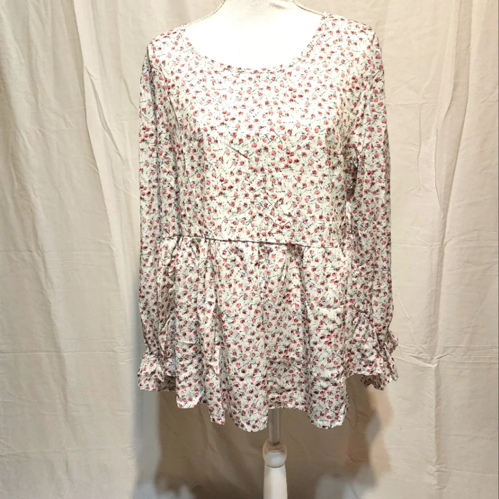 SHEIN Women's Floral Peplum Blouse NWT - Picture 5 of 12